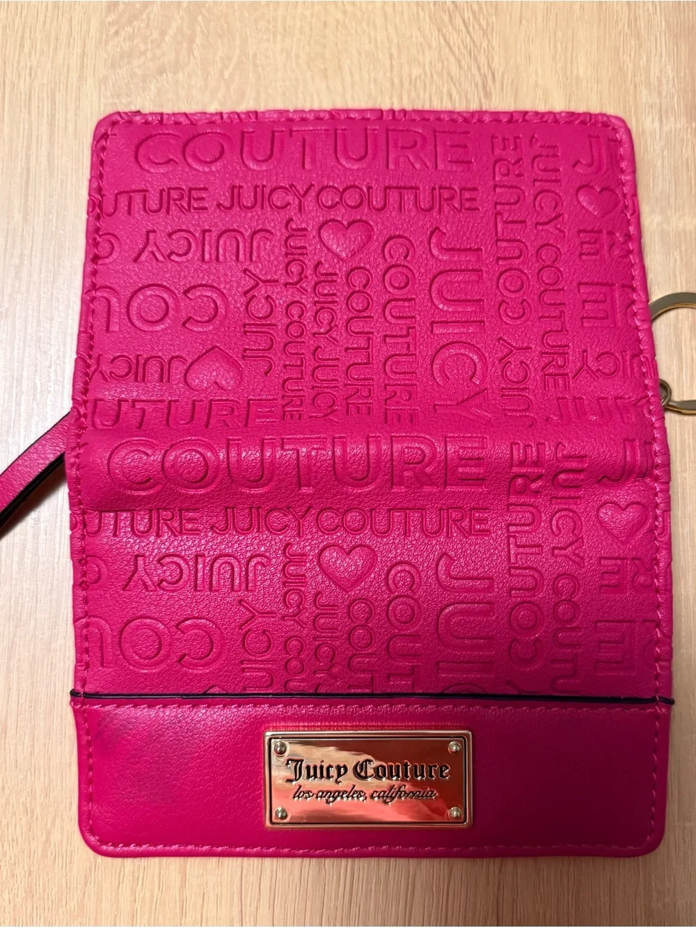 Juicy Couture Gothic Monogram Debossed 2-Piece Wallet & Keychain Card Case Set